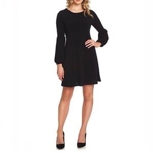 CeCe Scarlet Dream Puffed-Sleeve A-Line Dress Size S